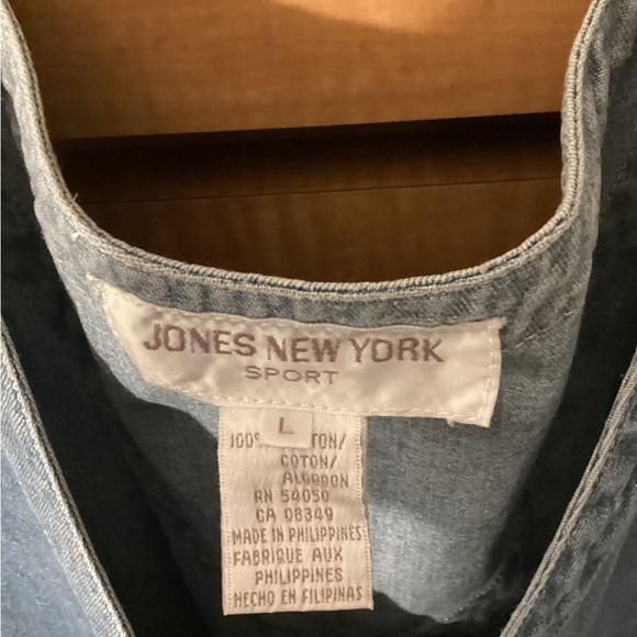 Jones NY Stonewash Denim Sleeveless Maxi Dress, Large - Picture 4 of 7